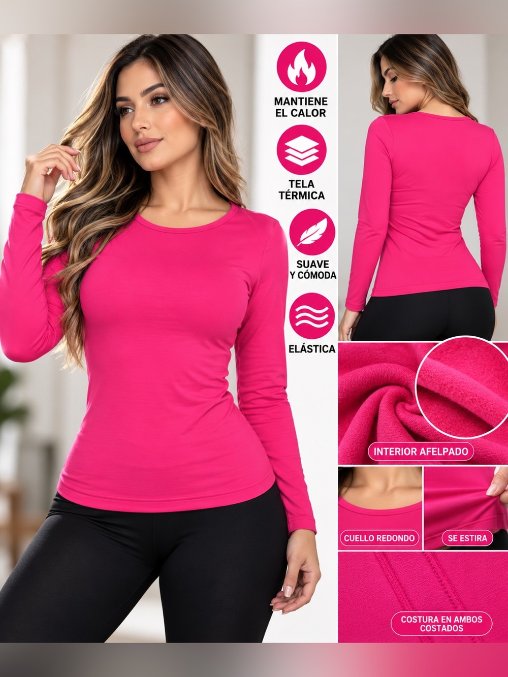 NWT Pink Women's Thermal Top - Warmth and Style in
Winter ONE SIZE